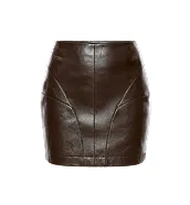 Eco-leather mini skirt