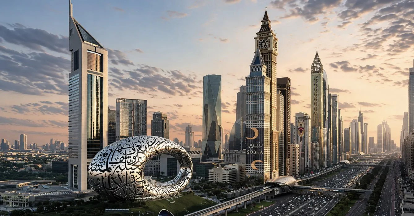 The Dubai skyline, where stylist Iryna Ribeiro works