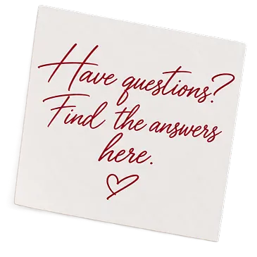 Hand-written note: Have questions? Find the answers here.