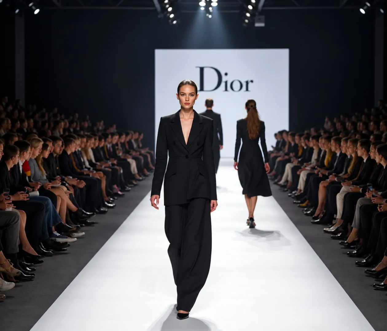 A model on the runway of a fashion show