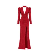 Red maxi dress